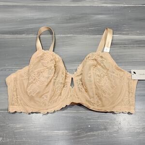 Calvin Klein Seductive Comfort‎ Bra 42D With Lace Full Coverage  QF1741 Beige